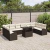 vidaXL Tuin Sofa Set met opslag 11 pcs Bruin en Cr&egrave;me poly rattan