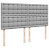 vidaXL Ottoman bed met matras en LED's 160x200cm stof lichtgrijs
