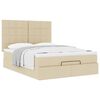 vidaXL Ottoman bed met matras 140x190cm stof cr&egrave;mekleurig