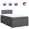 vidaXL Boxspring met matras stof donkergrijs 120x200 cm
