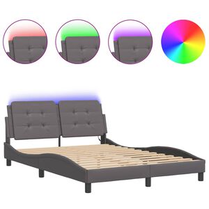 vidaXL Bedframe met LED zonder matras "Zadar" grijs 120x200 cm