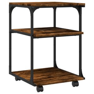 vidaXL Printerkastje 3-laags 43x48x64 cm bewerkt hout gerookt eiken