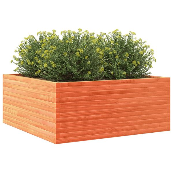 vidaXL Plantenbak 110x110x46 cm massief grenenhout wasbruin