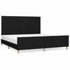 vidaXL Bedframe zonder matras stof zwart 160x200 cm