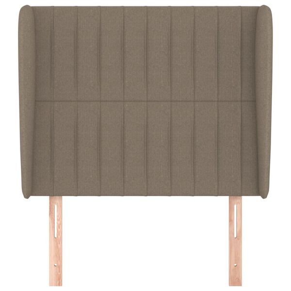 vidaXL Hoofdbord met randen 93x23x118/128 cm stof taupe
