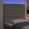 vidaXL LED Hoofdbord met LED-stripverlichting Taupe 90 cm Stof