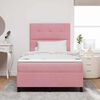 vidaXL LED Box Spring Bed met matras Roze 120 x 200 cm Stof