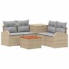 vidaXL Bankstel 6 st Beige en Licht Grijs Poly Rattan en Staal