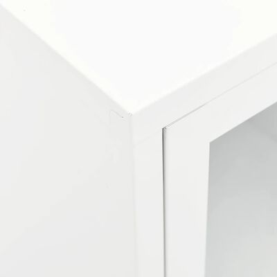 vidaXL Tv-meubel 105x35x52 cm staal en glas wit