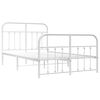 vidaXL Bedframe met hoofd- en voeteneinde metaal wit 120 x 190 cm