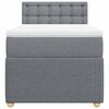 vidaXL Boxspring met matras stof lichtgrijs 90x200 cm
