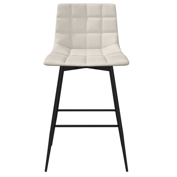 vidaXL Barkruk fluweel cr&egrave;mekleurig