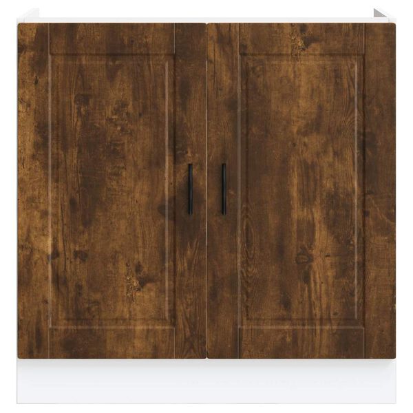 vidaXL Spoelbakonderkast Porto 80x46x81,5cm bewerkt hout gerookt eiken