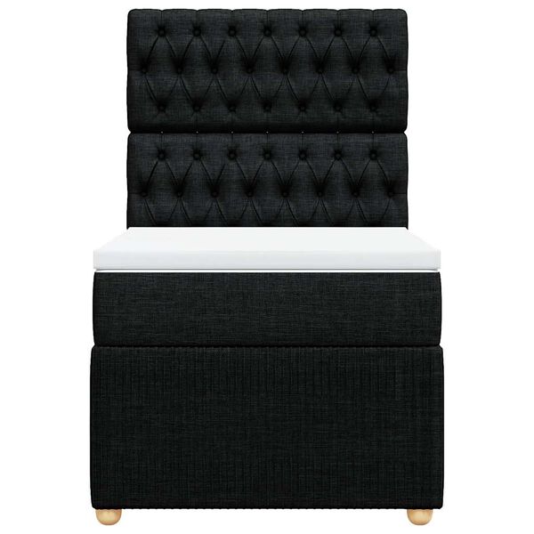 vidaXL Boxspring met matras stof zwart 90x200 cm
