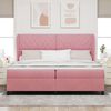 vidaXL Boxspringbed met matras Roze 200 x 200 cm Polyester