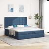 vidaXL Ottoman bed met matrassen 200x200cm stof blauw