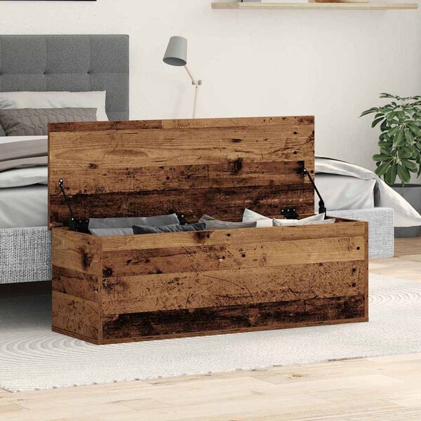 vidaXL Opslagdoos met opslag Oud Hout 102 x 35 x 35 cm Bewerkt hout