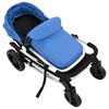 vidaXL Kinderwagen 2-in-1 aluminium blauw en zwart