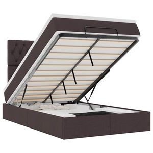vidaXL Ottoman bed met matras 120x200cm stof donkerbruin