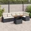 vidaXL Tuin Sofa Set met opslag 7 pcs Zwart Poly riet