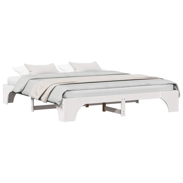 vidaXL Bedframe Wit 180 x 200 cm Massief grenenhout