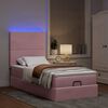 vidaXL Ottoman bed met matrassen en LED's 80x200cm fluweel roze