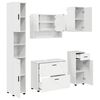 vidaXL Badkamermeubelset 5 pcs Hoogglans wit Geperst Hout en Metaal