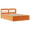 vidaXL Bedframe met hoofdbord massief grenenhout wasbruin 120x200 cm