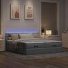 vidaXL Ottoman bed met matrassen en LED's 180x200cm stof lichtgrijs