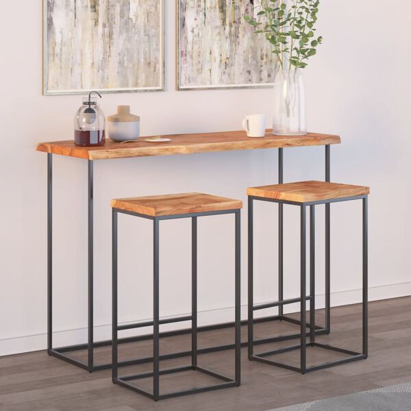 vidaXL Tafelblad rechthoekig natuurlijke rand 140x40x2,5 cm acaciahout