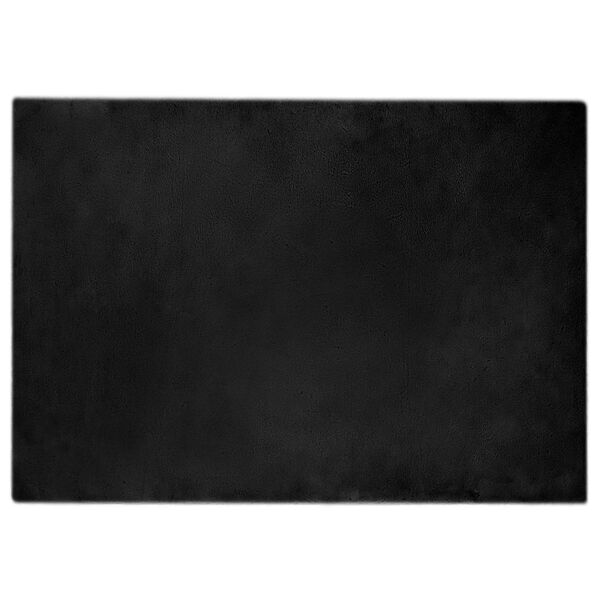 vidaXL Nep Konijnenbont Tapijt Olite Zwart 140 x 200 cm Polyester