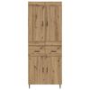 vidaXL Hoge kast met lade 2 pcs Artisan Eiken Bewerkt hout