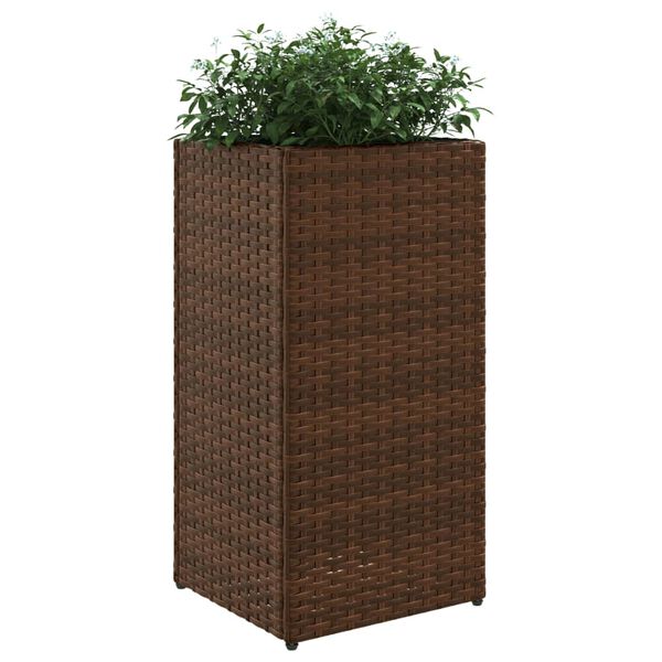 vidaXL Plantenbak 30x30x60 cm poly rattan bruin