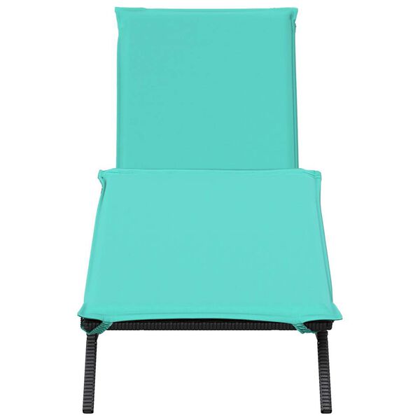 vidaXL Ligstoel met kussen, zwart polyrotan