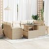 vidaXL 7-delige Loungeset met kussens poly rattan beige