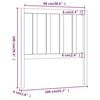 vidaXL Hoofdbord 106x4x100 cm massief grenenhout grijs