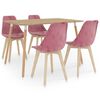 vidaXL 5-delige Eethoek roze