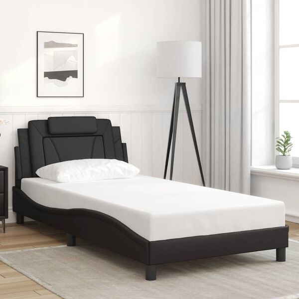 vidaXL Bedframe "Viana" zonder matras kunstleer zwart 100x203 cm
