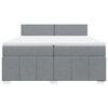 vidaXL Boxspring met matras stof lichtgrijs 200x200 cm