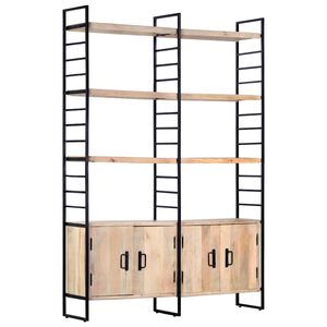 vidaXL Boekenkast met 4 schappen 124x30x180 cm massief mangohout