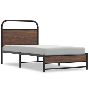 vidaXL Bedframe zonder matras bewerkt hout bruin eikenkleur 107x203 cm