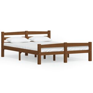 vidaXL Bedframe massief grenenhout honingbruin 120x200 cm