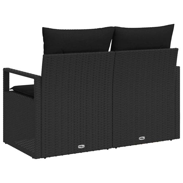 vidaXL Tuinbank met kussen met opslag 120 x 62 x 69 cm poly rattan