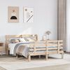 vidaXL Bedframe met hoofdbord massief grenenhout 160x200 cm
