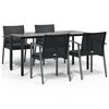 vidaXL 5-delige Tuinset met kussens poly rattan en staal