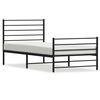 vidaXL Bedframe met hoofd- en voeteneinde metaal zwart 80x200 cm