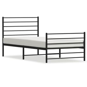vidaXL Bedframe met hoofd- en voeteneinde metaal zwart 80x200 cm