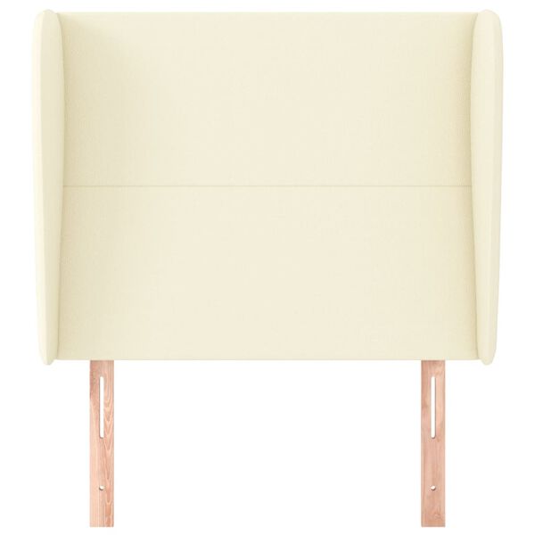 vidaXL Hoofdbord met randen 93x23x118/128 cm kunstleer cr&egrave;mekleurig
