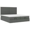 vidaXL Ottoman bed met matrassen 180x200cm stof donkergrijs