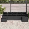 vidaXL Tuin Sofa Set met kussen 7 pcs Zwart Poly riet